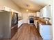 This bright kitchen features updated stainless steel appliances and gorgeous butcher block countertops at 161 Westscott Dr, Statesville, NC 28625