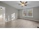 Spacious bedroom with hardwood floors and ceiling fan at 2029 Big Dipper Dr, Clover, SC 29710