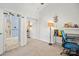 Bedroom featuring carpet, a ceiling fan, access to ensuite bath with shower, and walk-in closet at 8931 Meadow Vista Rd, Charlotte, NC 28213