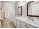 Elegant bathroom with double vanity and large mirrors at 124 Harris Farm Rd, Mooresville, NC 28115