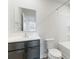 Simple bathroom with a single vanity and a tub/shower at 5117 Tinker Field Rd, Charlotte, NC 28215