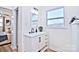 Modern bathroom with white vanity and black fixtures at 816 Wellwood Ave, Statesville, NC 28677