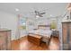 Main bedroom with wood flooring and ceiling fan at 955 Goodnight Rd, Salisbury, NC 28147