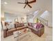 Cozy basement living room with a large leather couch and stairs leading up at 1140 Inlet Pointe Rd, Salisbury, NC 28146