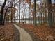 Gravel pathway leading to private waterfront with dock and sandy beach in wooded backyard at 1140 Inlet Pointe Rd, Salisbury, NC 28146