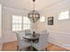 Bright dining room with a round table, four chairs, and a stylish light fixture at 2353 Abundance Ln, Waxhaw, NC 28173