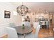 Bright dining room featuring a round table and chairs, with kitchen views at 2353 Abundance Ln, Waxhaw, NC 28173