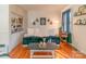 Living room with built-in shelving and a comfortable couch at 405 Wakefield Dr # B, Charlotte, NC 28209