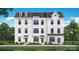 A bright, exterior elevation rendering of a modern townhome with a combination brick and siding facade at 5019 Layman Dr # 26, Charlotte, NC 28226