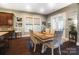 Open dining area with hardwood floors, large windows, and adjacent access to the outdoor space at 16515 Governors Club Ct, Charlotte, NC 28278