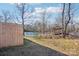 Scenic backyard with lake views, wooden gazebo, and a wooden fence at 5300 Fair Wind Ln, Charlotte, NC 28212