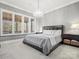 Well-lit bedroom features carpet, queen bed, side tables with lamps, and neutral wall color at 1655 Scotland Ave, Charlotte, NC 28207