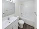 Clean bathroom with white vanity and tub at 2061 Gary Ln, Hickory, NC 28602