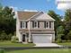 Two-story house with gray siding, two-car garage, and landscaping at 1808 Otter Perch Ln, Fort Mill, SC 29715