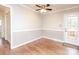Bright dining room with hardwood floors and access to deck at 5315 Ruth Dr, Charlotte, NC 28215