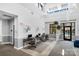 Community office with multiple workstations and views of the community pool at 721 Governor Morrison St # 425, Charlotte, NC 28211