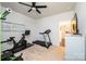 This exercise room features a treadmill and Peloton bike at 7669 Tanglewood Way, Denver, NC 28037