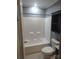 Bathroom featuring shower, toilet, and storage space at 1826 Birch Heights Ct, Charlotte, NC 28213