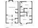 Two-story floor plan with two bedrooms and a full bathroom at 1826 Birch Heights Ct, Charlotte, NC 28213