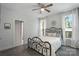 Bedroom with metal bed frame and nautical decor at 131 Point Of View Dr, Mooresville, NC 28117