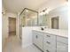 Modern bathroom features a glass-enclosed shower and double vanity at 161 Halite Ln, Waxhaw, NC 28173