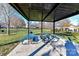 Relaxing community picnic area with shaded tables at 7534 April Mist Trl, Huntersville, NC 28078