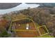 Aerial view of property with lake access, showing approximate property lines at 170 Stillwater Rd, Richfield, NC 28137