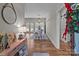 Inviting dining room with hardwood floors, a stylish chandelier, and French doors leading to the outdoors at 170 Stillwater Rd, Richfield, NC 28137