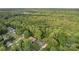 Expansive aerial view showcasing the property nestled amongst lush, mature trees and a well-manicured lawn at 216 Delview Dr, Cherryville, NC 28021