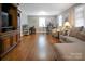 Living room with hardwood floors and comfortable seating at 216 Delview Dr, Cherryville, NC 28021