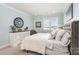 Light and airy bedroom with a serene window view and bright recessed lights at 112 Sisters Cove Ct, Mooresville, NC 28117