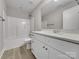 Bathroom with single vanity and tub shower combo at 1308 Carmel Rd, Lancaster, SC 29720