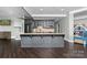 Basement kitchen with granite island and dark cabinetry at 404 Yorkfield Dr, Shelby, NC 28150