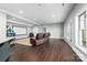 Finished basement with a large screen and comfortable seating at 404 Yorkfield Dr, Shelby, NC 28150