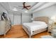 Main bedroom with hardwood floors and access to the deck at 404 Yorkfield Dr, Shelby, NC 28150