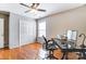 Bedroom with hardwood floors, ceiling fan, and workspace at 3116 S Legacy Park Blvd, Fort Mill, SC 29707