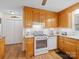 Kitchen with oak cabinets and gas range at 2430 Lazy Oak Dr, Lancaster, SC 29720