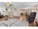 Open living room with views into kitchen and dining area at 2430 Lazy Oak Dr, Lancaster, SC 29720