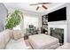 Bright living room featuring a fireplace, large window, and comfortable seating at 4146 La Crema Dr, Charlotte, NC 28214