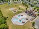 Community pool and recreational areas from above at 11828 Bending Branch Rd # 42, Charlotte, NC 28227