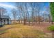 A tranquil backyard bordered by mature trees and lush greenery provides privacy and shade at 1115 Stony Point Rd, Kings Mountain, NC 28086