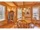 Charming dining room with wood table and chairs, hardwood floors at 917 Patrick Johnston Ln, Davidson, NC 28036