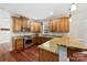 Kitchen with wood cabinets and granite countertops at 1298 Hines Rd, Clover, SC 29710