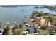 Stunning aerial view of waterfront home with private dock and scenic lake views at 5056 Bridge Way, Denver, NC 28037
