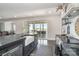 Modern kitchen with island and lake view at 5056 Bridge Way, Denver, NC 28037