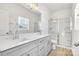 Bathroom boasts double vanity, large shower, and modern fixtures at 1535 Solitude Ct, Kannapolis, NC 28081