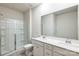 Modern bathroom with double vanity and large shower at 3064 Virginia Trail Ct, Fort Mill, SC 29715