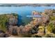 Aerial view showcasing a house on Lake Norman with private dock access at 800 Lakeview Shores Loop, Mooresville, NC 28117