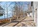 Lakefront deck with wooden flooring and railing at 800 Lakeview Shores Loop, Mooresville, NC 28117