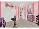Pink bedroom featuring carpet, closet and chandelier at 3798 Red Doc Rd, Lancaster, SC 29720